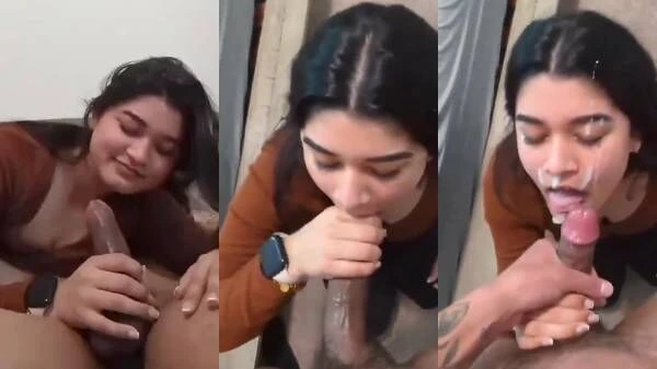 Desi Bhabhi Sex Lusty Blowjob Ends with Cum-Facial